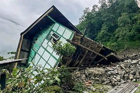 A damaged house